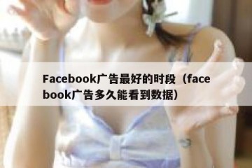 Facebook广告最好的时段（facebook广告多久能看到数据）