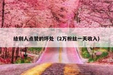 给别人点赞的坏处（2万粉丝一天收入）