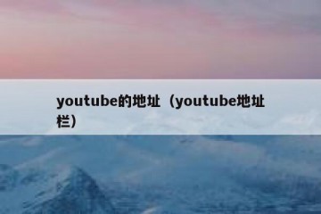 youtube的地址（youtube地址栏）