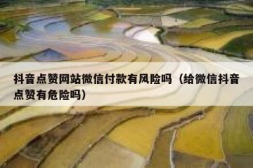 抖音点赞网站微信付款有风险吗（给微信抖音点赞有危险吗）