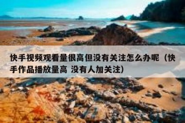 快手视频观看量很高但没有关注怎么办呢（快手作品播放量高 没有人加关注）