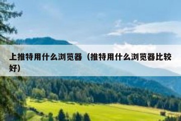 上推特用什么浏览器（推特用什么浏览器比较好）