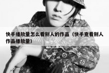 快手播放量怎么看别人的作品（快手查看别人作品播放量）