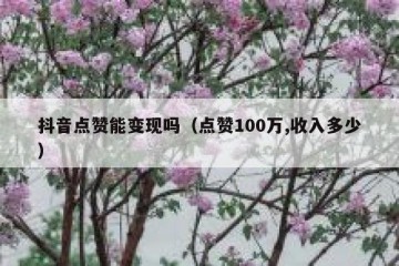 抖音点赞能变现吗（点赞100万,收入多少）