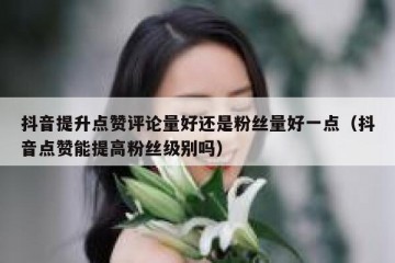 抖音提升点赞评论量好还是粉丝量好一点（抖音点赞能提高粉丝级别吗）