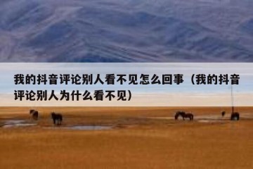 我的抖音评论别人看不见怎么回事（我的抖音评论别人为什么看不见）