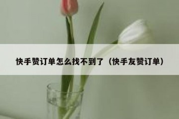 快手赞订单怎么找不到了（快手友赞订单）