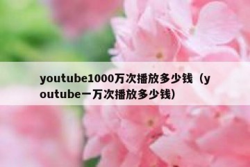 youtube1000万次播放多少钱（youtube一万次播放多少钱）
