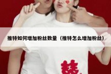 推特如何增加粉丝数量（推特怎么增加粉丝）