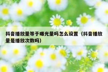 抖音播放量等于曝光量吗怎么设置（抖音播放量是播放次数吗）