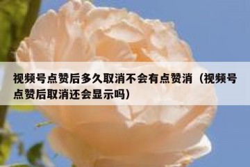 视频号点赞后多久取消不会有点赞消（视频号点赞后取消还会显示吗）