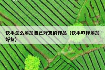 快手怎么添加自己好友的作品（快手咋样添加好友）