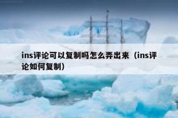 ins评论可以复制吗怎么弄出来（ins评论如何复制）