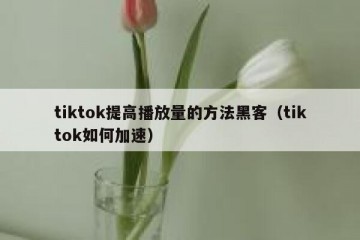 tiktok提高播放量的方法黑客（tiktok如何加速）