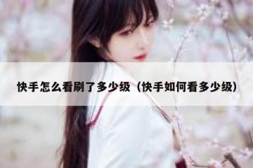 快手怎么看刷了多少级（快手如何看多少级）