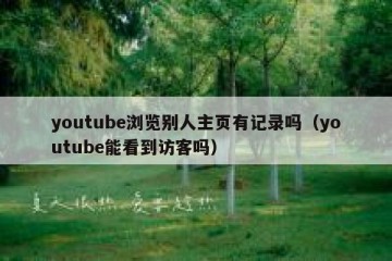 youtube浏览别人主页有记录吗（youtube能看到访客吗）