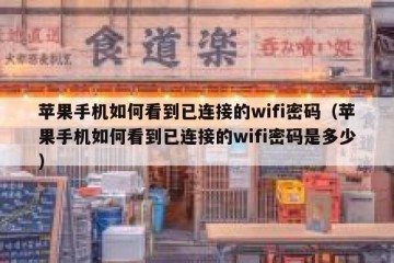 苹果手机如何看到已连接的wifi密码（苹果手机如何看到已连接的wifi密码是多少）