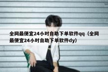 全网最便宜24小时自助下单软件qq（全网最便宜24小时自助下单软件dy）