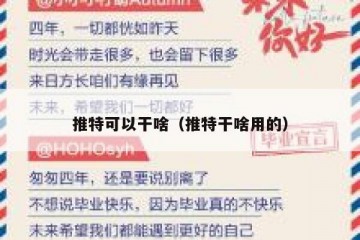 推特可以干啥（推特干啥用的）