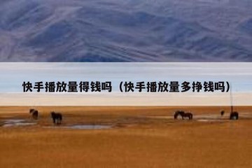 快手播放量得钱吗（快手播放量多挣钱吗）