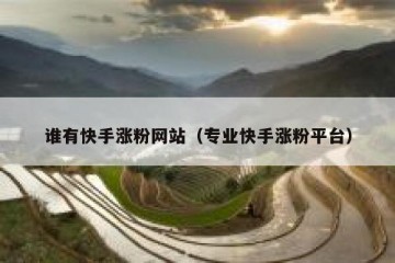 谁有快手涨粉网站（专业快手涨粉平台）