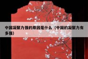 中国凝聚力强的原因是什么（中国的凝聚力有多强）