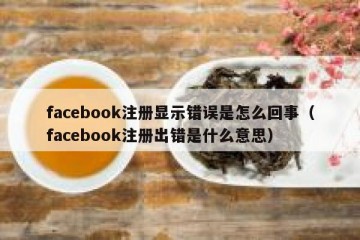 facebook注册显示错误是怎么回事（facebook注册出错是什么意思）