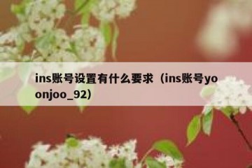 ins账号设置有什么要求（ins账号yoonjoo_92）