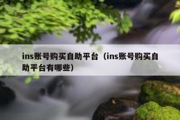 ins账号购买自助平台（ins账号购买自助平台有哪些）