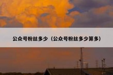 公众号粉丝多少（公众号粉丝多少算多）
