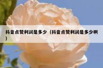 抖音点赞利润是多少（抖音点赞利润是多少啊）