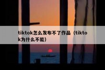 tiktok怎么发布不了作品（tiktok为什么不能）