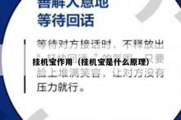 挂机宝作用（挂机宝是什么原理）