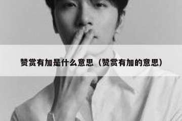赞赏有加是什么意思（赞赏有加的意思）