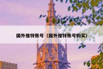 国外推特账号（国外推特账号购买）