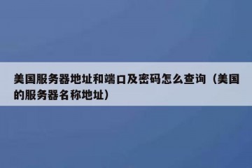 美国服务器地址和端口及密码怎么查询（美国的服务器名称地址）