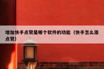 增加快手点赞是哪个软件的功能（快手怎么涨点赞）