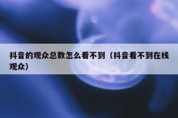 抖音的观众总数怎么看不到（抖音看不到在线观众）