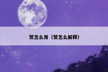 赞怎么用（赞怎么解释）