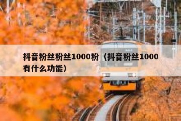 抖音粉丝粉丝1000粉（抖音粉丝1000有什么功能）
