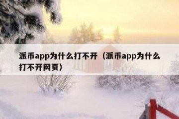 派币app为什么打不开（派币app为什么打不开网页）
