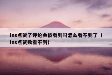 ins点赞了评论会被看到吗怎么看不到了（ins点赞数看不到）