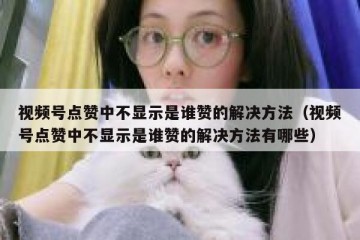视频号点赞中不显示是谁赞的解决方法（视频号点赞中不显示是谁赞的解决方法有哪些）