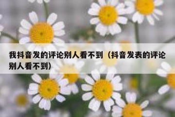 我抖音发的评论别人看不到（抖音发表的评论别人看不到）