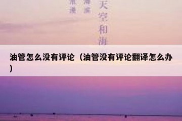 油管怎么没有评论（油管没有评论翻译怎么办）