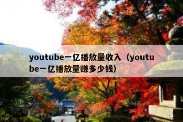 youtube一亿播放量收入（youtube一亿播放量赚多少钱）