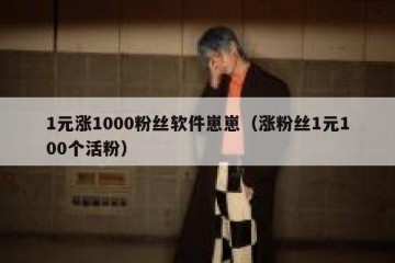 1元涨1000粉丝软件崽崽（涨粉丝1元100个活粉）