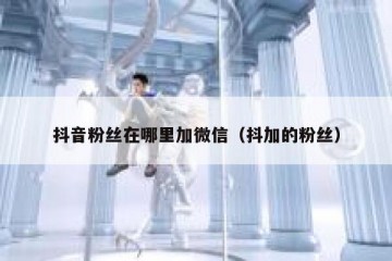抖音粉丝在哪里加微信（抖加的粉丝）