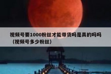 视频号要1000粉丝才能带货吗是真的吗吗（视频号多少粉丝）