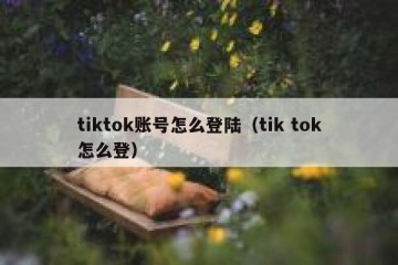 tiktok账号怎么登陆（tik tok怎么登）